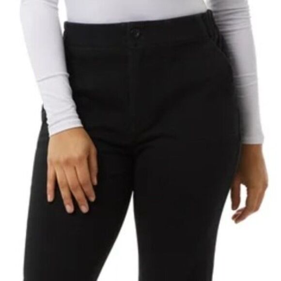 32 DEGREES Ladies Knit Twill Pant XXL-20 Flat Front Elastic Waist Black 2XL NEW - Picture 3 of 12